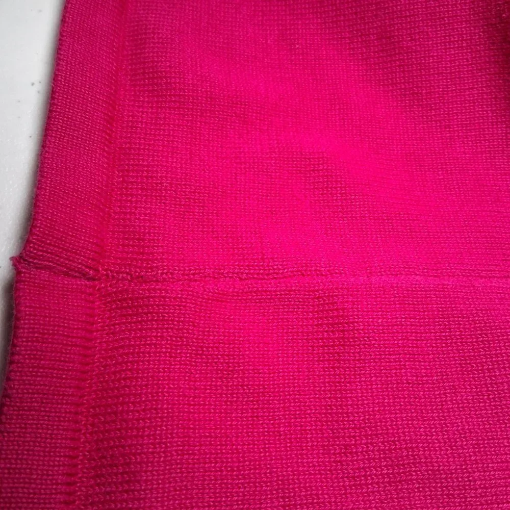Vintage Talbots Cardigan Sweater Large Pink Magenta Cotton Button Up Italy - Picture 11 of 13